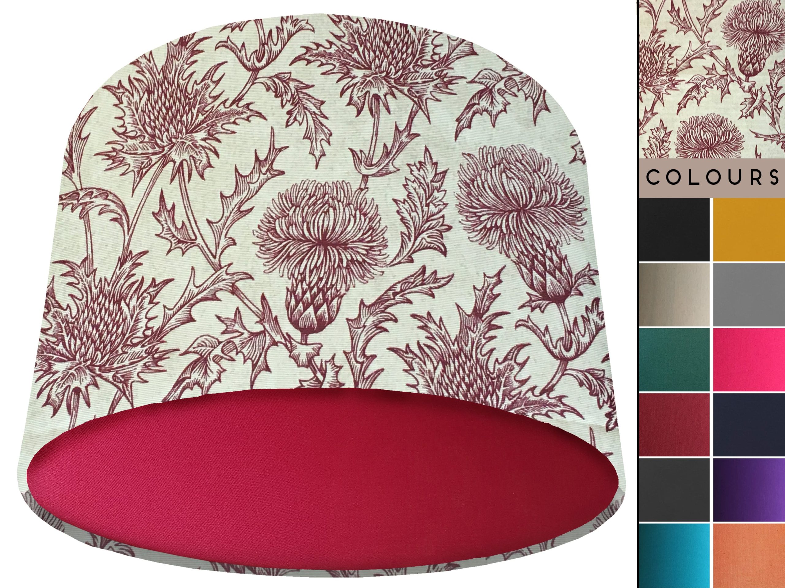 Red Thistle Light Shade Red, Scottish Thistle Lampshade