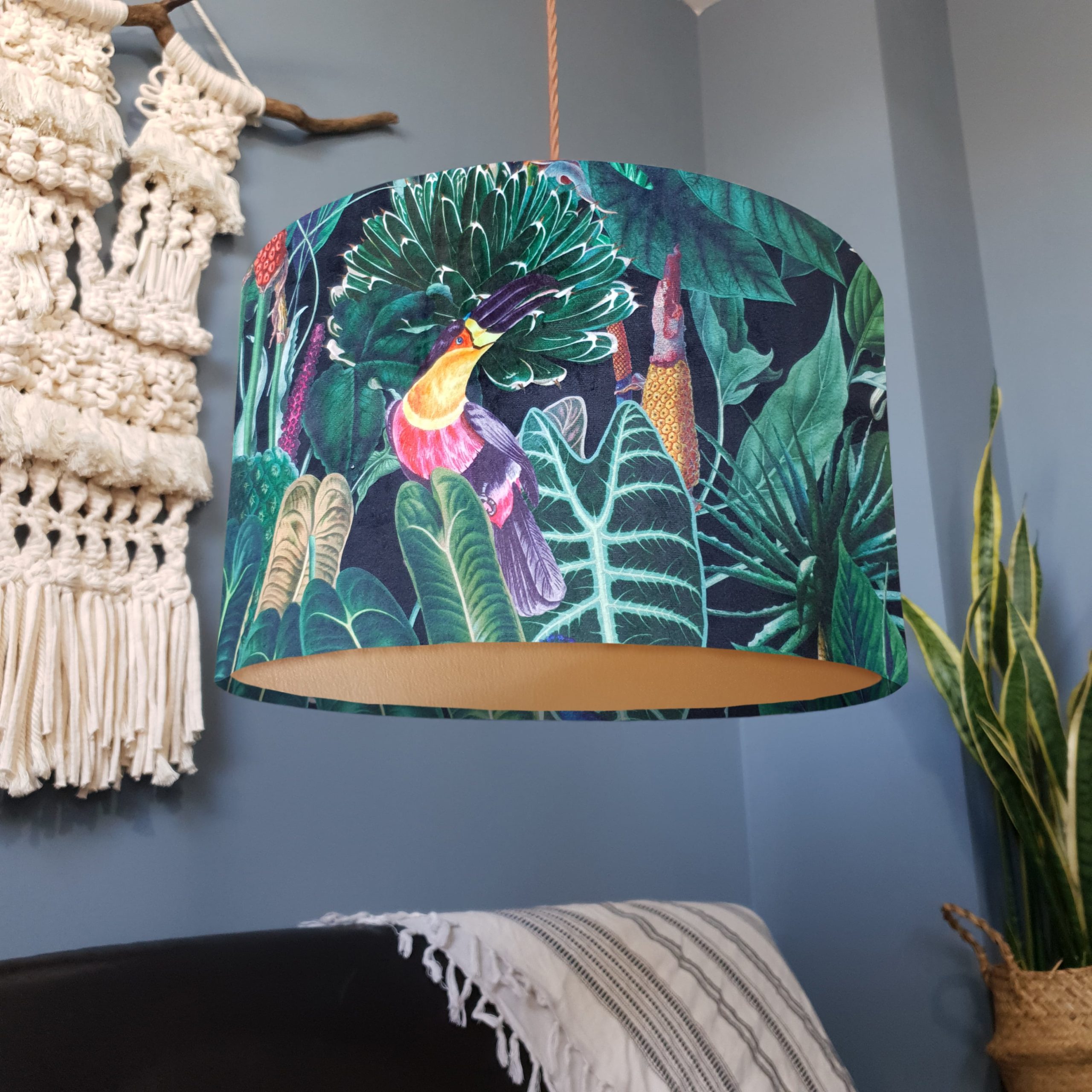 Parrot Toucan Black FABRIC GOLD-min