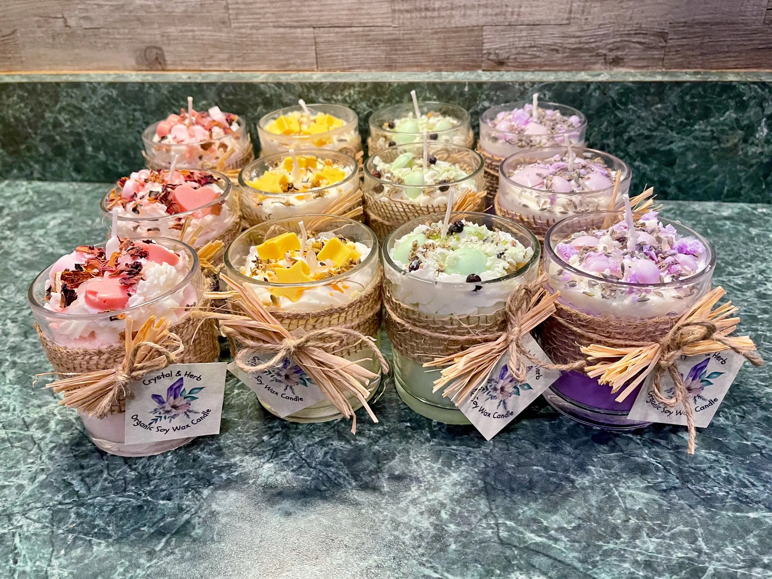 Crystal and Herb Candles