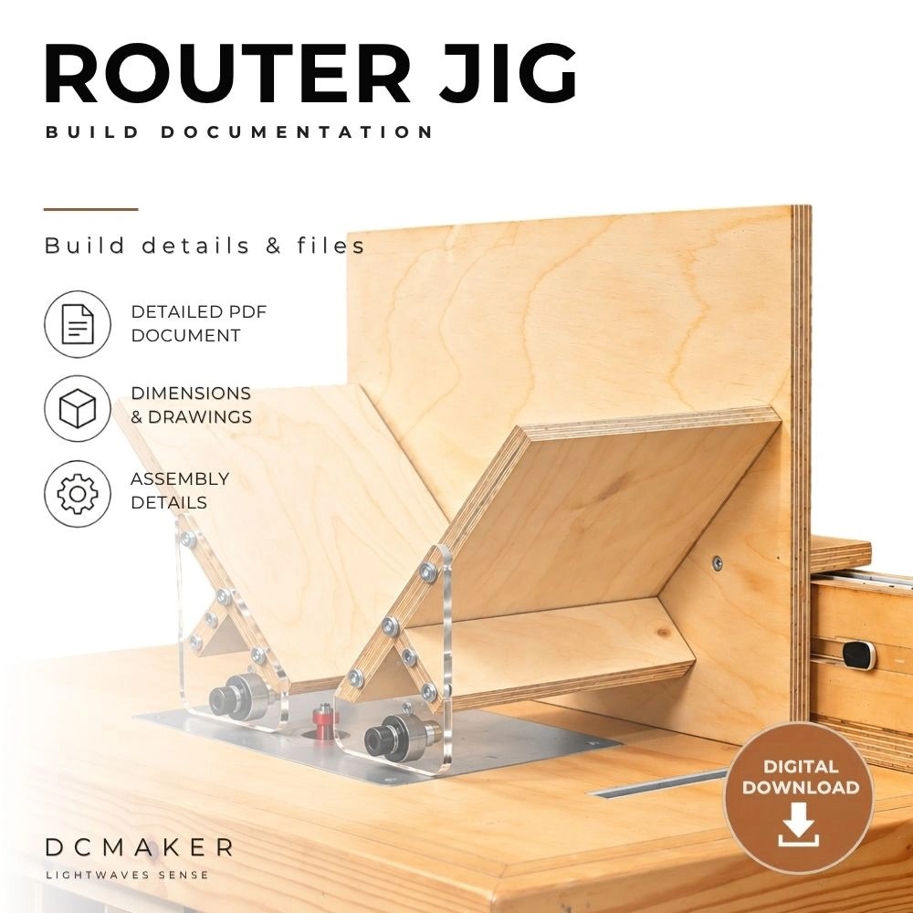 Router spline jig plan with PDF documentation, dimensions, drawings and DXF files