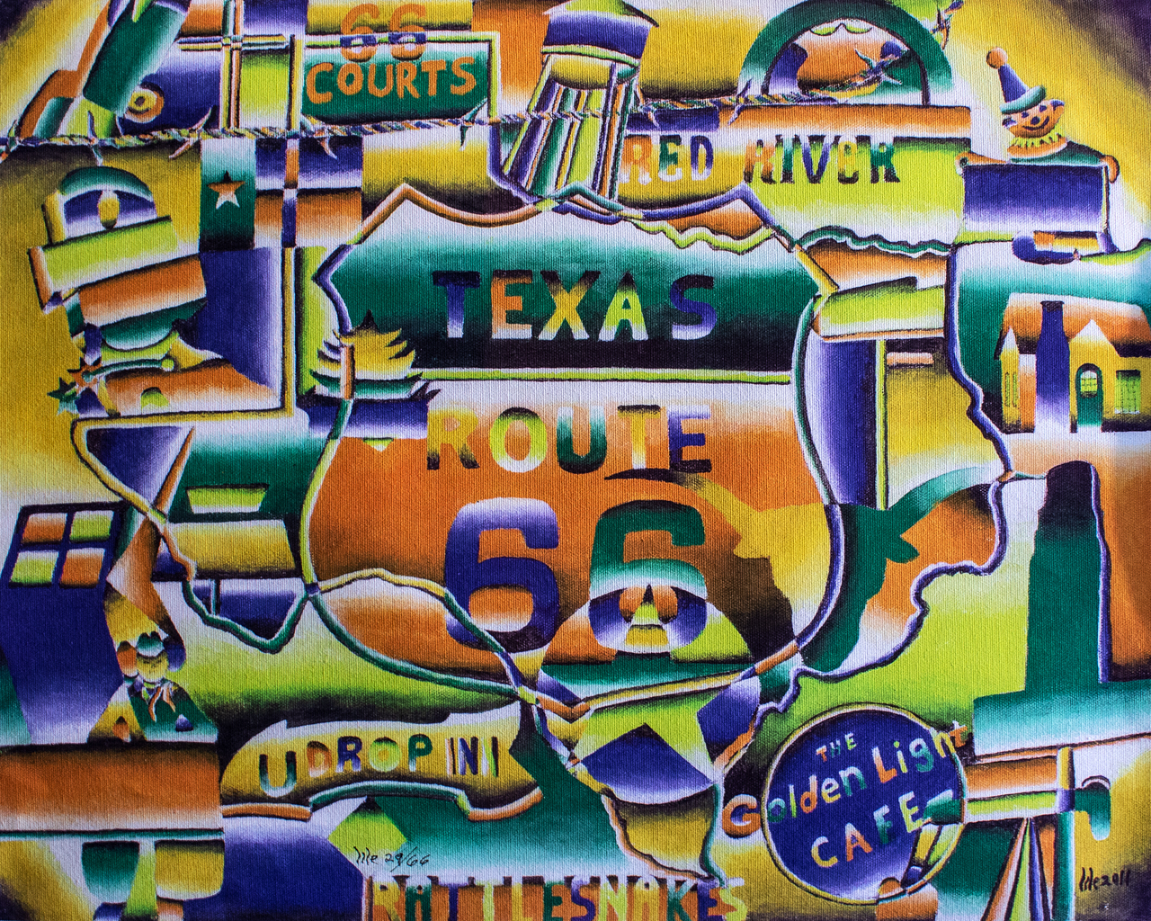 Route 66 Texas X-Ray Print – Lile Art Gallery