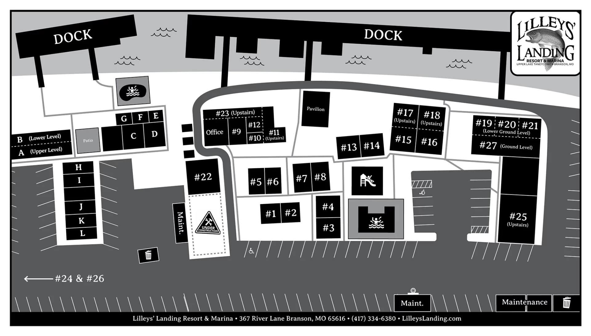 Lilleys' Landing Resort Map