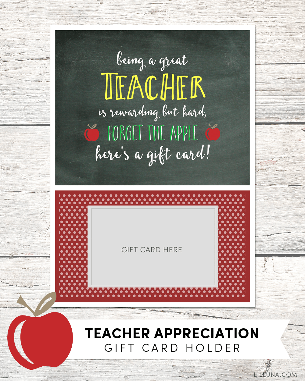 Choose from same day delivery, drive up or order pickup. Teacher Appreciation Gift Card Holder - Lil' Luna