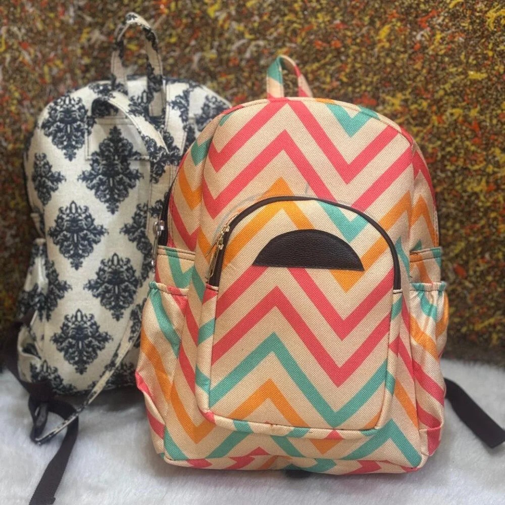 zig zag printed backpack