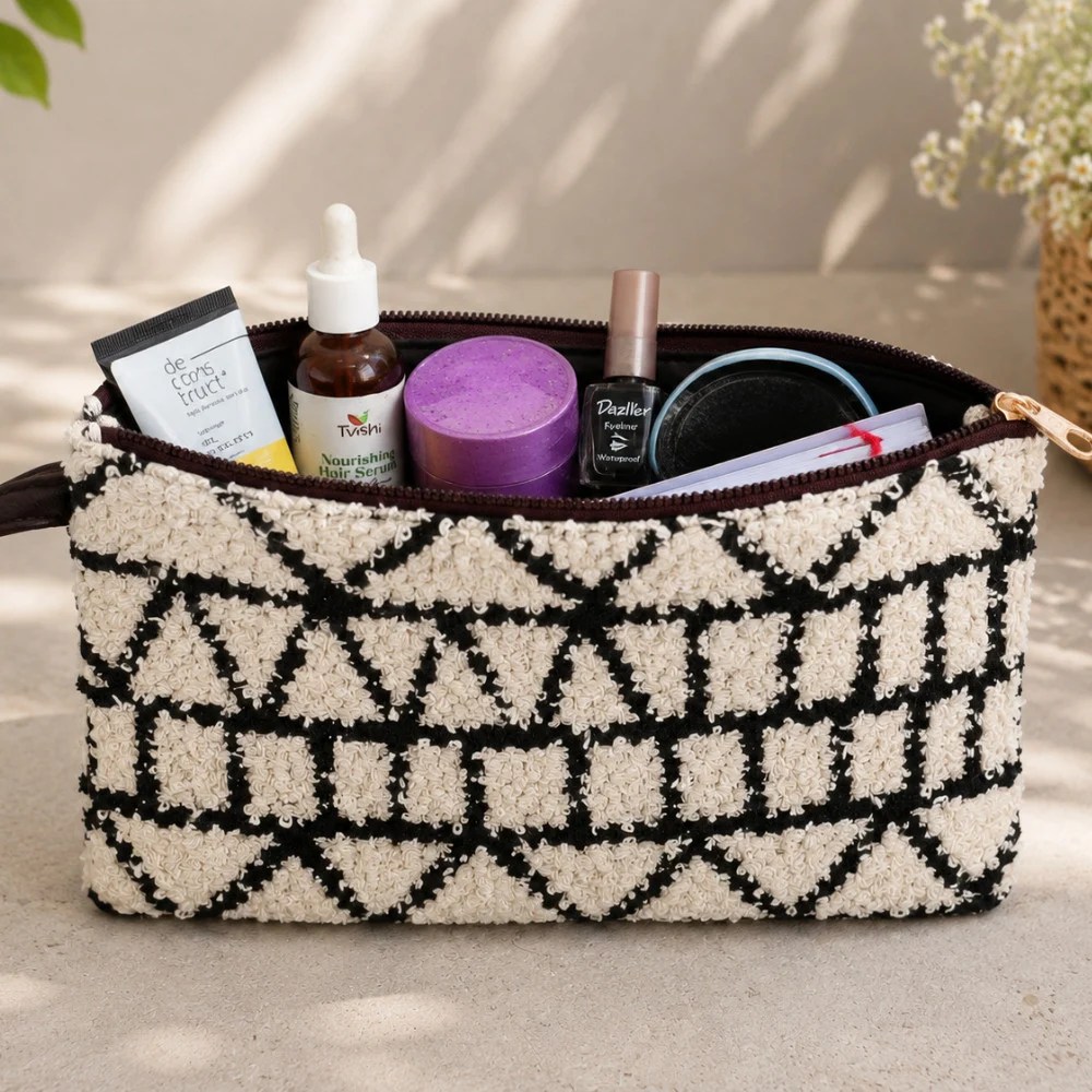 handbag with matching pouch