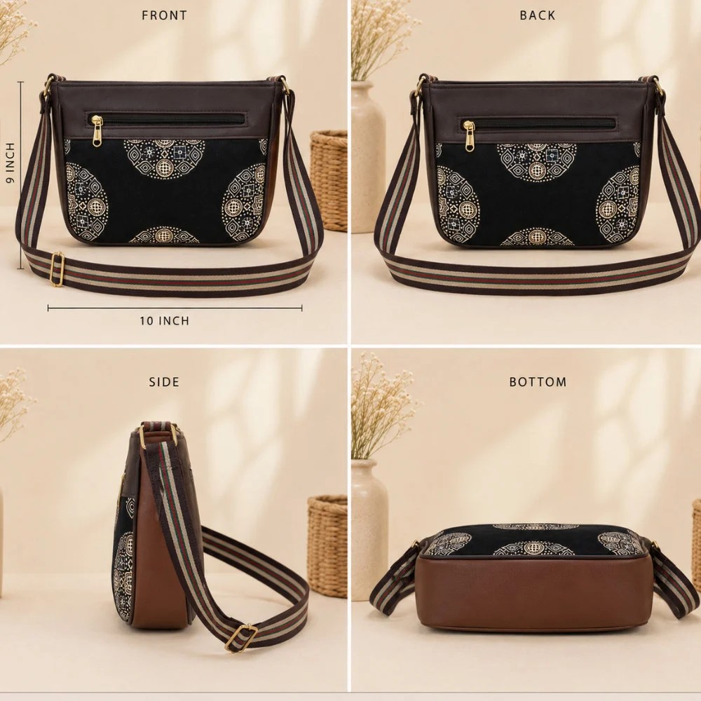 mandala printed sling bag for women