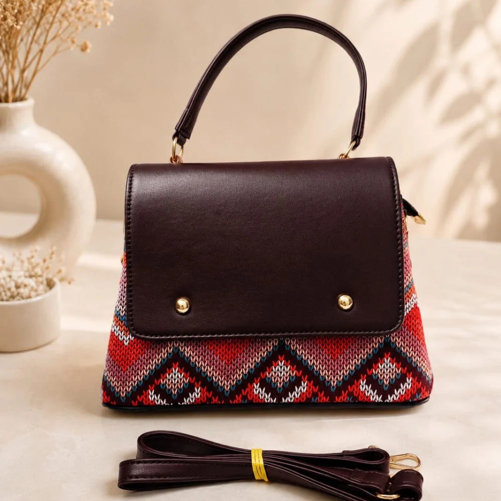 Strips printed sling bag for women