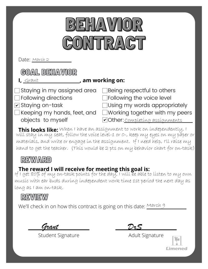 Student Behavior Contract Template Printable Classroom Behavior - Beautiful HD Minimal Illustrations | Free Download