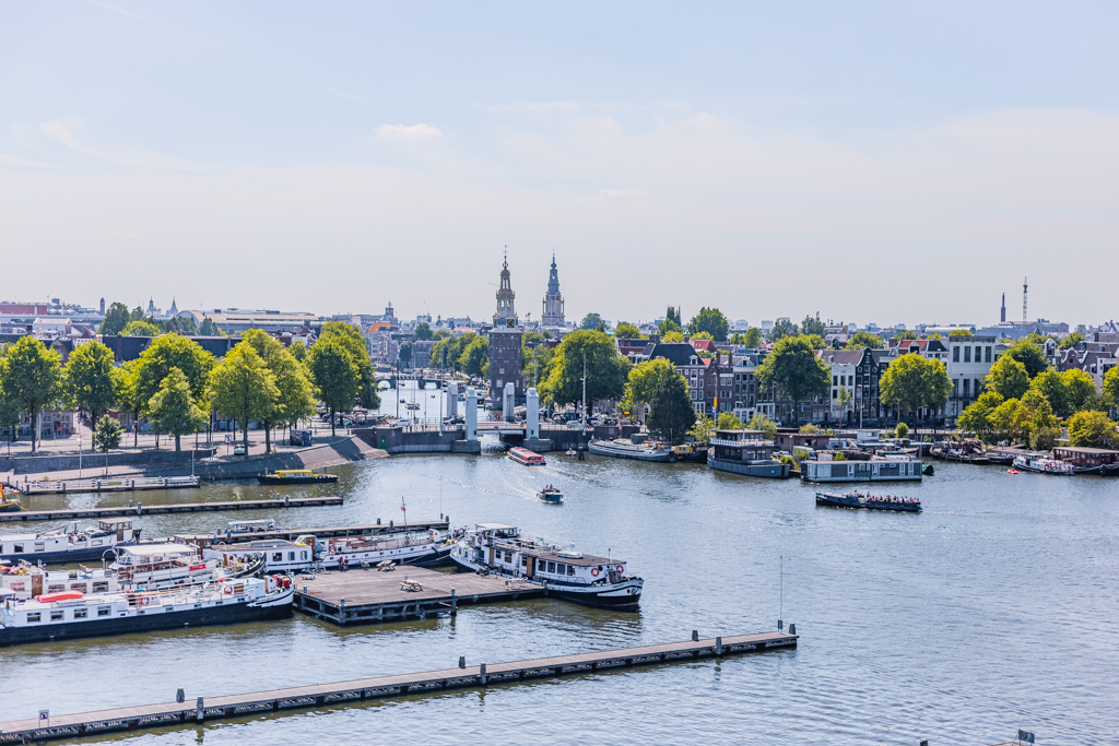 View of Amsterdam from the NEMO rooftop in Amsterdam