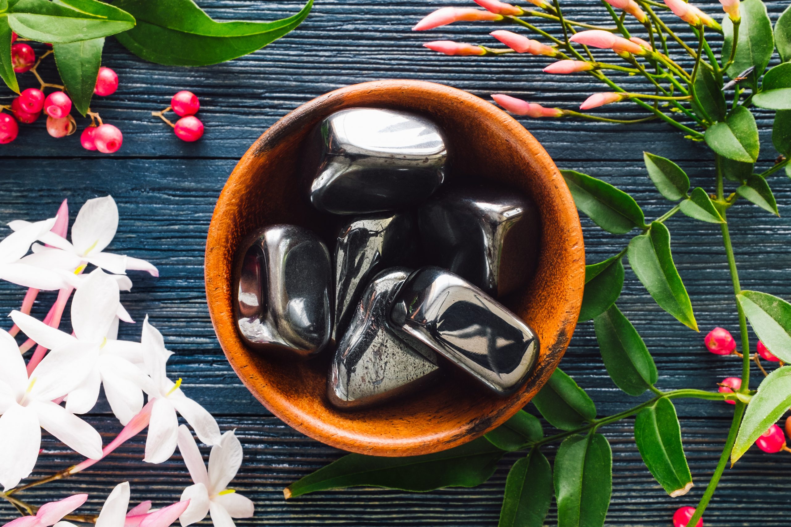 Hematite crystal for protection