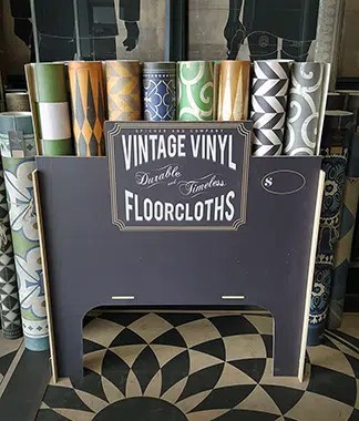 Vintage vinyl floor cloth