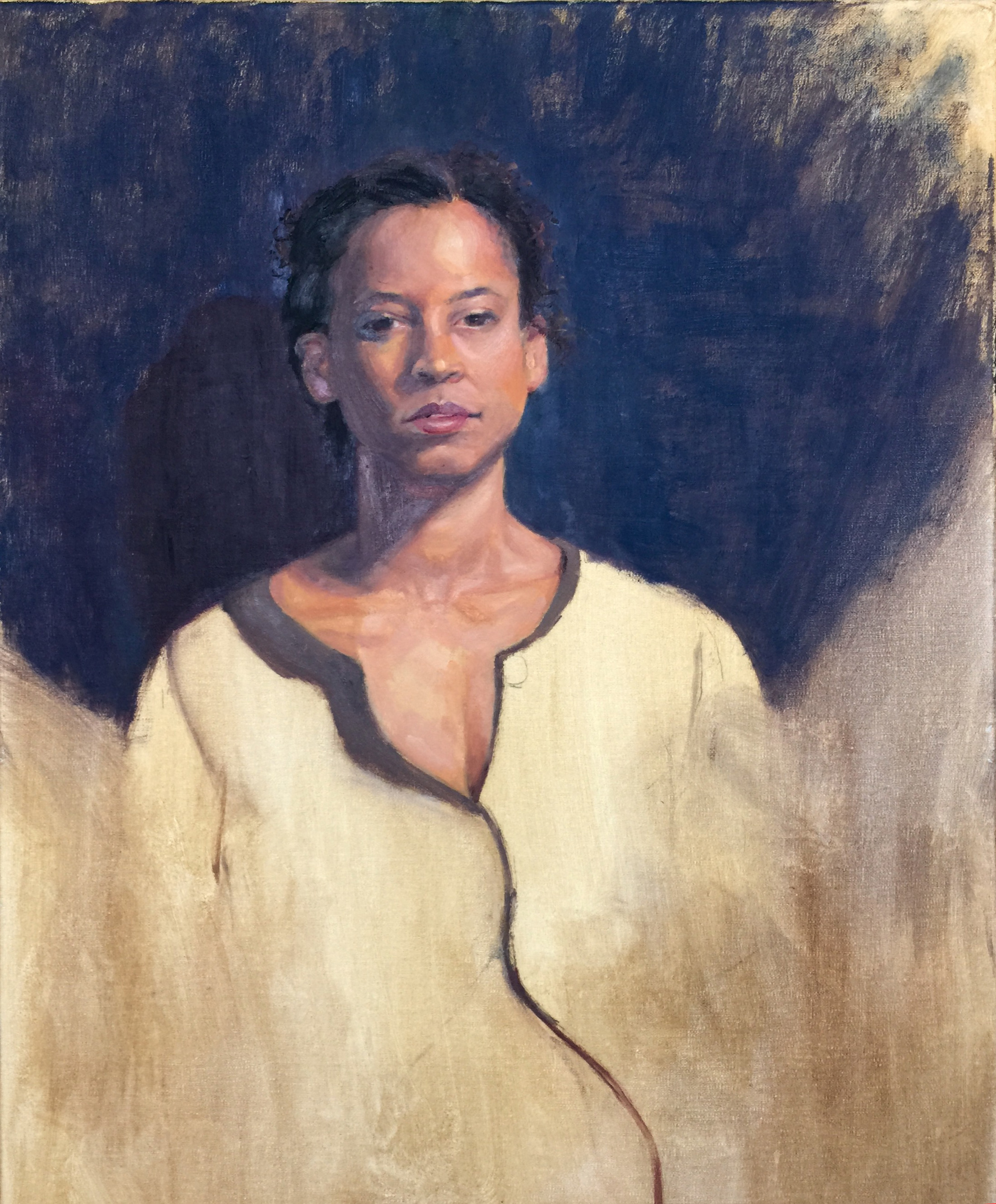 Italian young lady oil on canvas