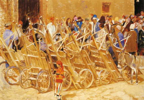 Carts 2001 Oil on canvas 46 x 66cm (sold)