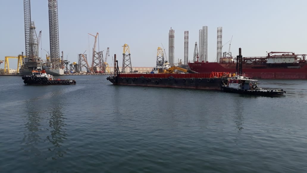 Excavation works and Quaywall placing at Al Fiyay Island, Abu Dhabi