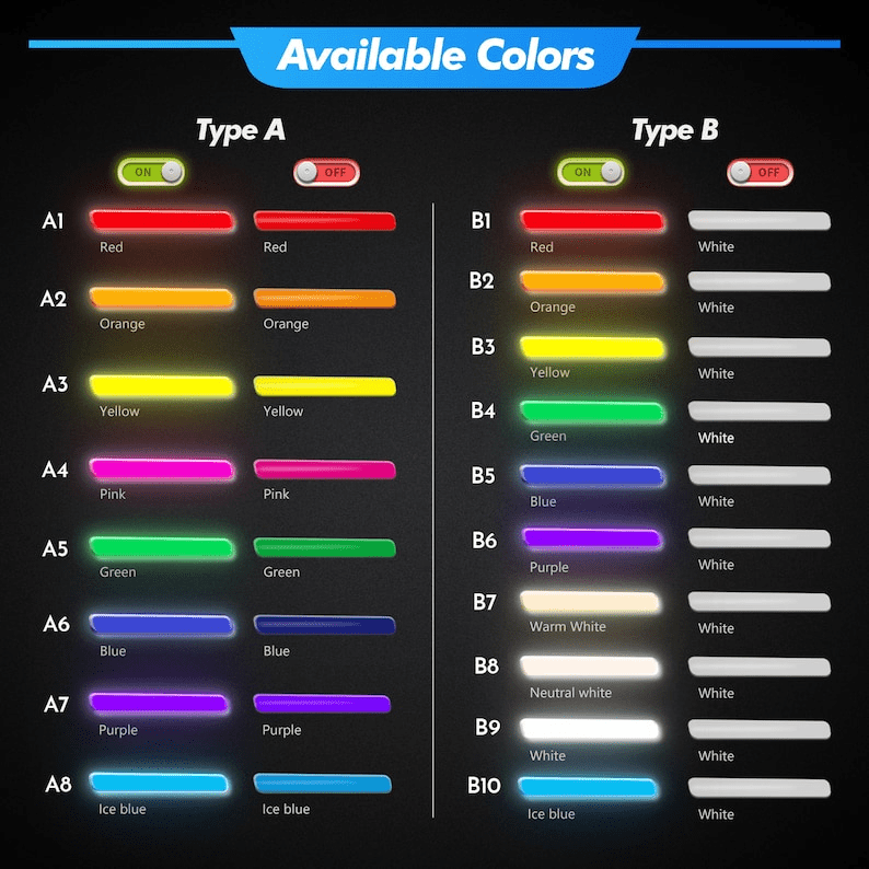 Color Options for Neon Sign