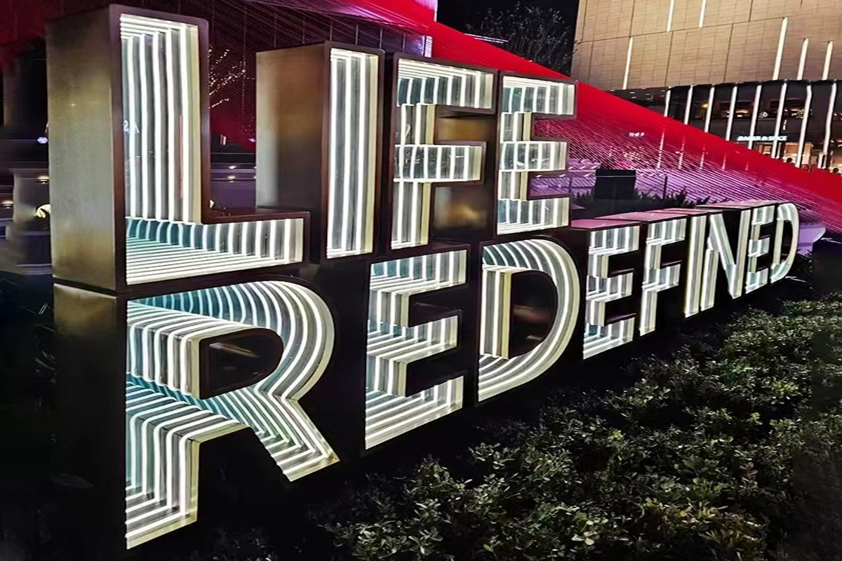 LED Sign with Mirrors Custom Infinity Letters