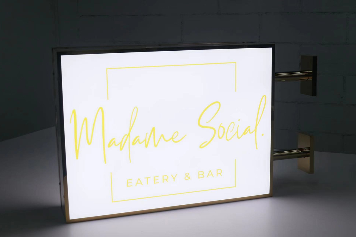 Rectangular LED Light Box Logo Sign for Business