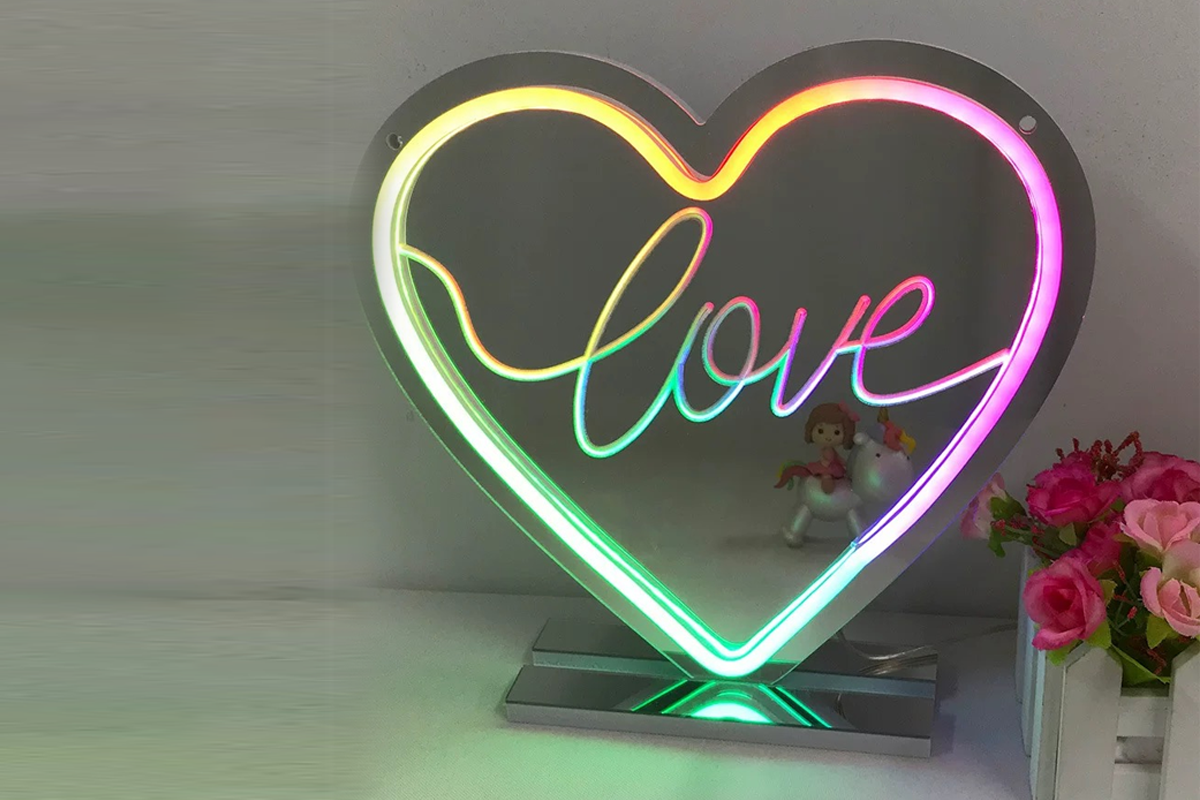 Custom LED Signs Love Mirror Sign