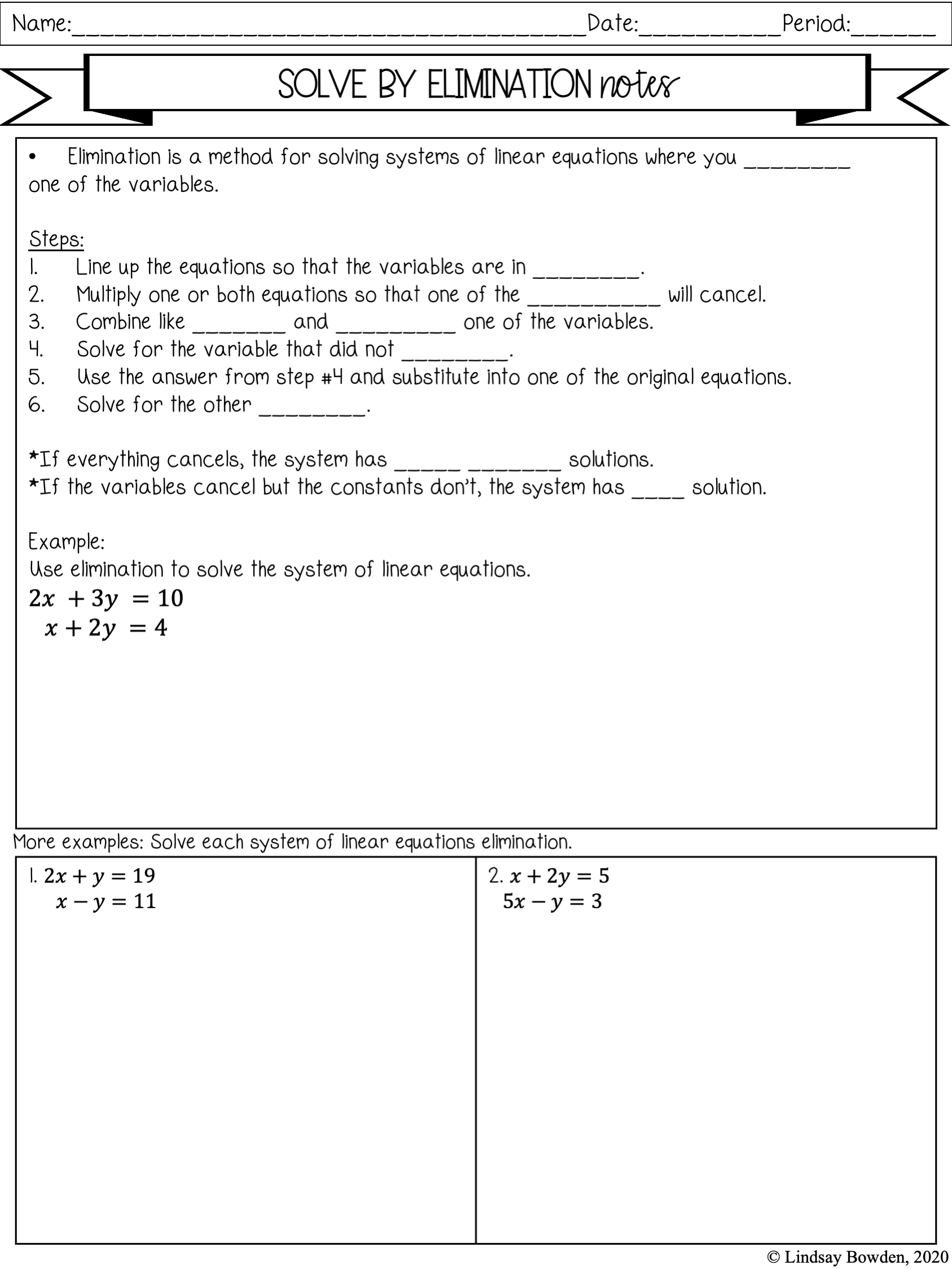 Systems of linear equations word problems worksheet