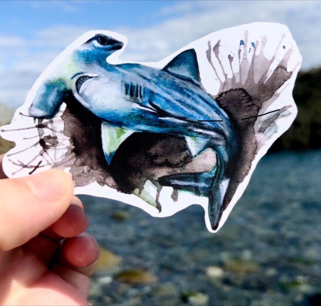 Greater hammerhead shark sticker