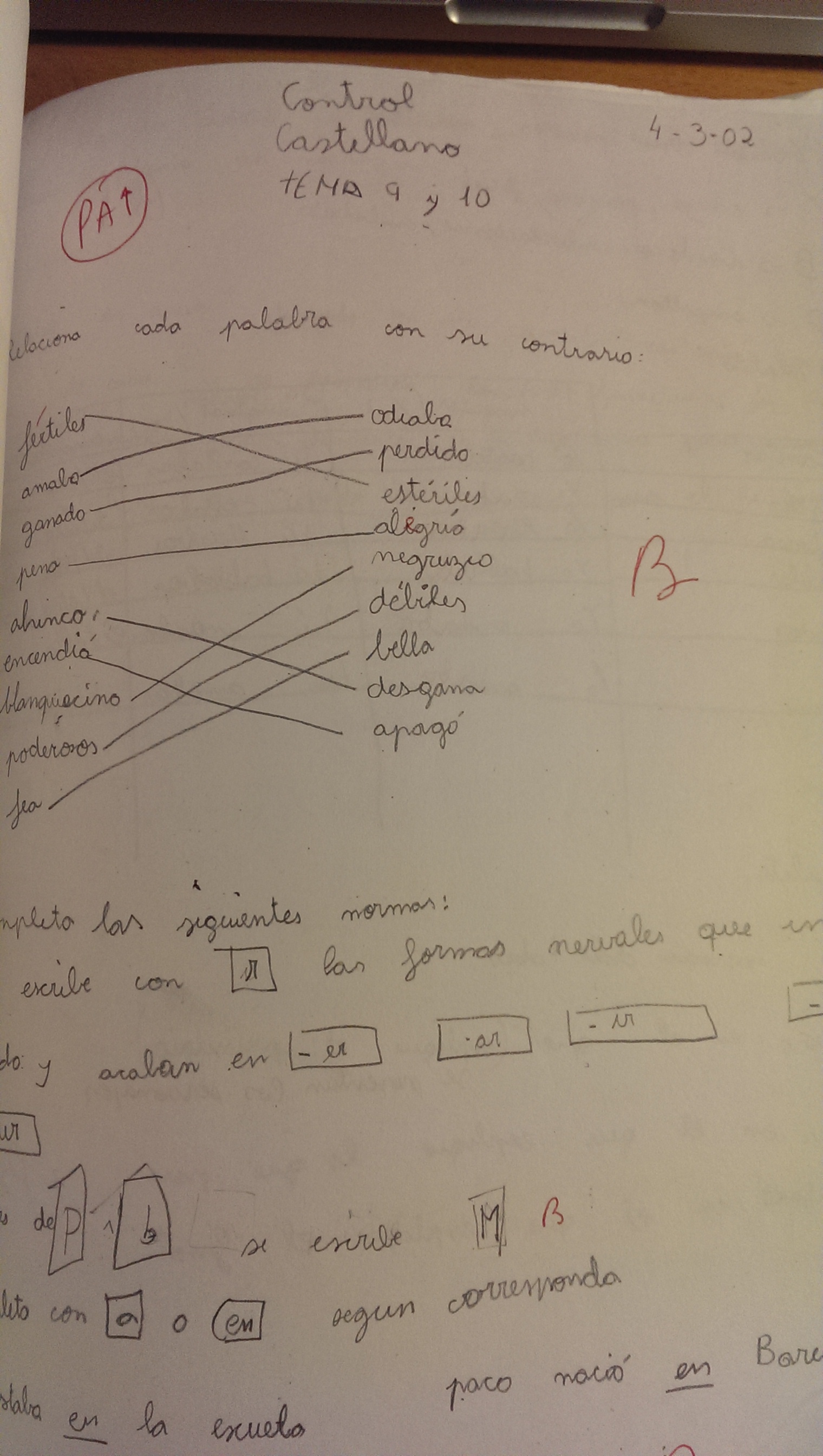Examen de castellà