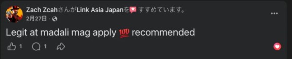 リンクアジア 候補者からのFacebookおすすめレビュー No.34