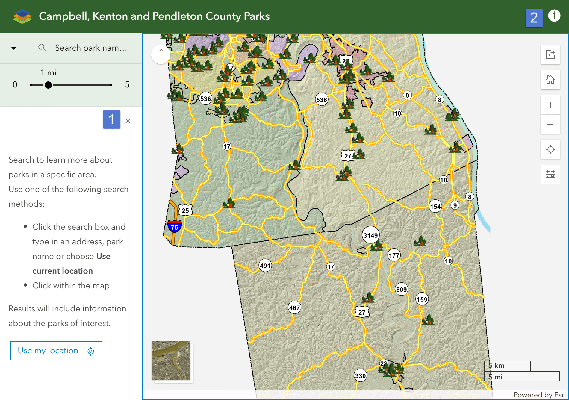Open Widget LINK GIS ParkFinder 