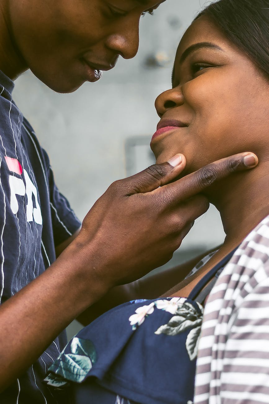 couple about to kiss - saying I love you in a long term relationship