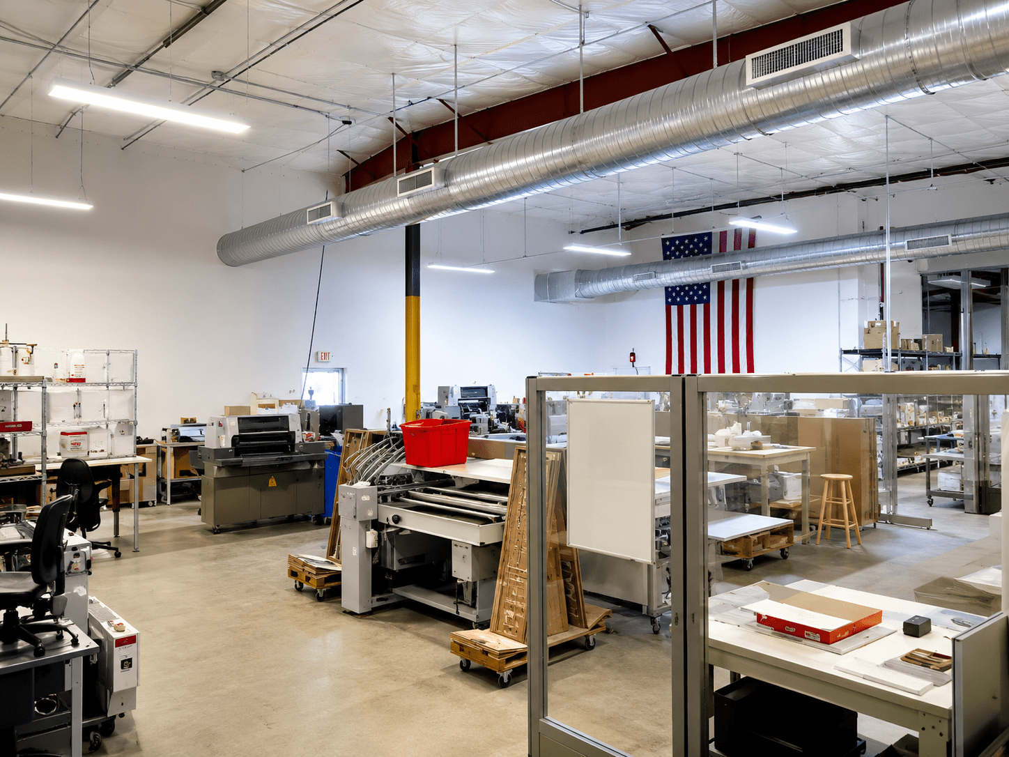 Wide view of Linprint’s Wilmington production floor and equipment