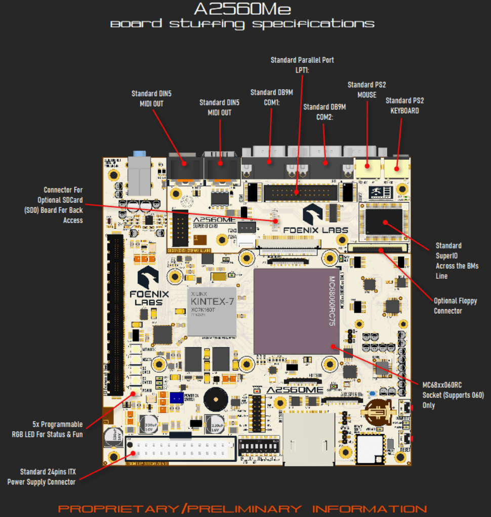 Foenix Labs A2560Me Brings MC68LC060 CPU, FPGA Graphics, and PCIe
