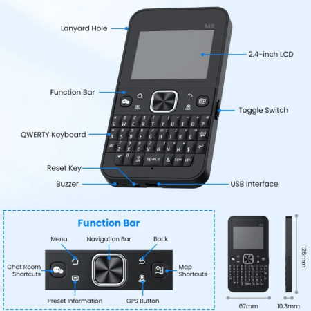 LoRa terminal pairs ESP32-S3 with LR1110 and full keyboard