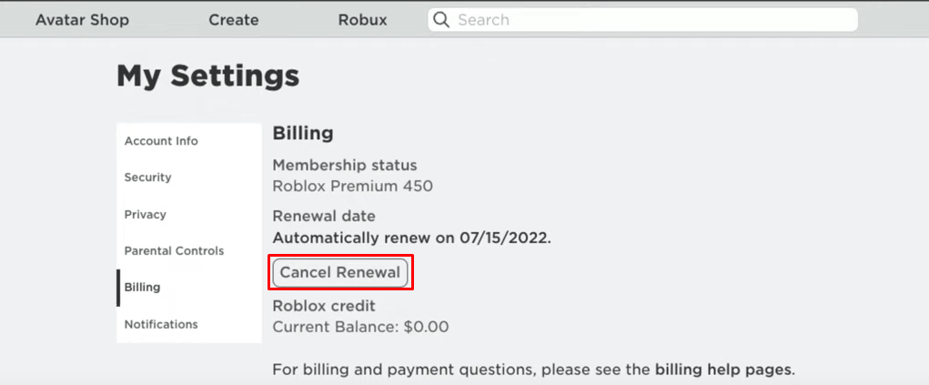 Roblox Premium Roblox How To Cancel Roblox Premium 3 