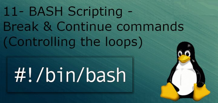 11 bash scripting break command continue command controlling the loops linuxtechlab