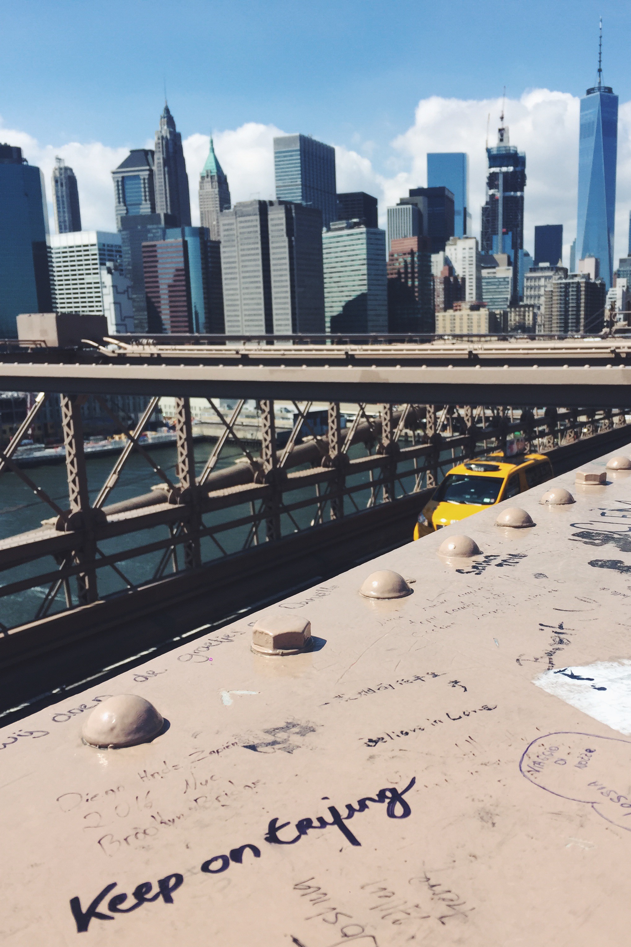 Inspiring words from the Brooklyn Bridge