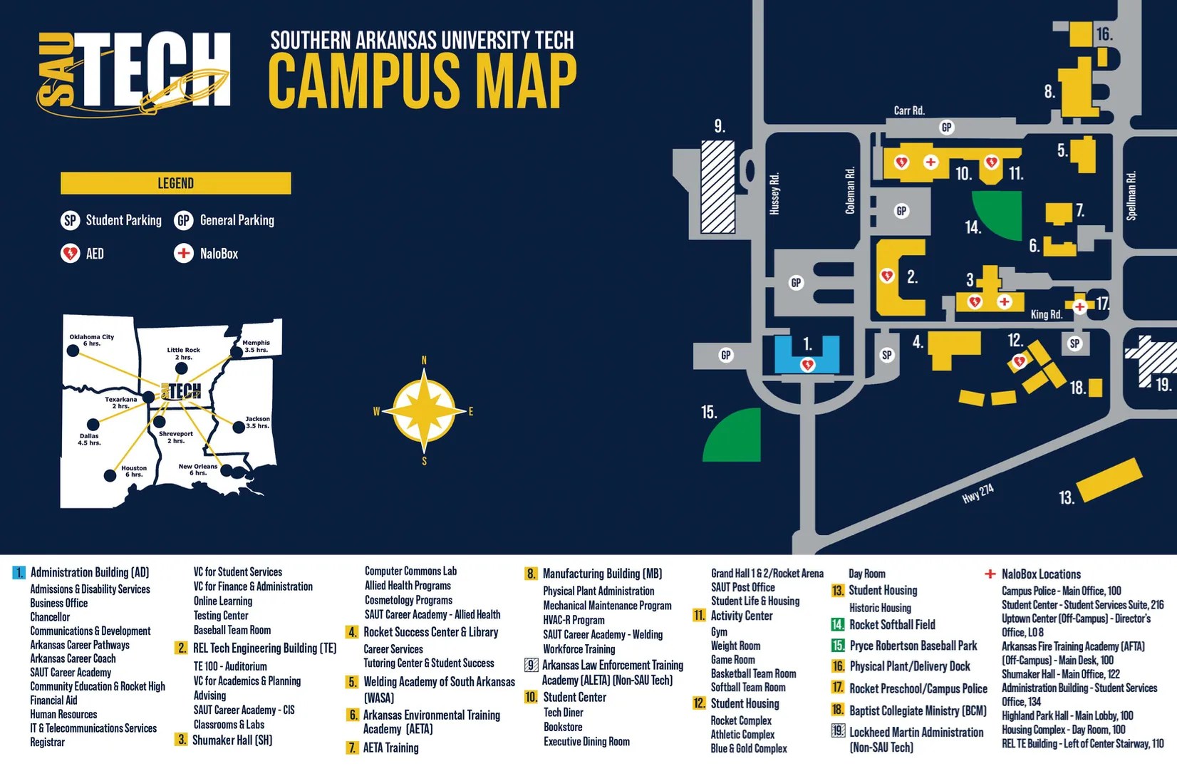 Campus Map SAU Tech Camden AR B9801211 1920W.