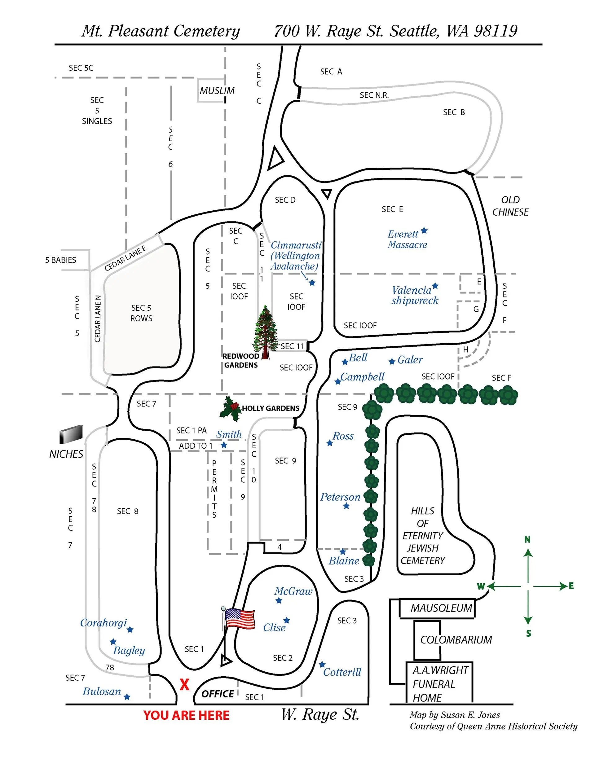 Mt Pleasant Cemetery Honoring Memories Seattle WA New Cemetery Map 1920w 
