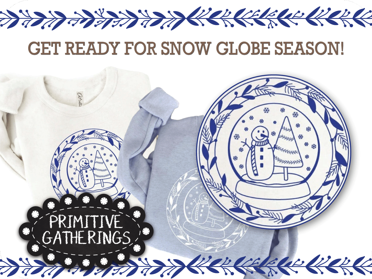 Shake Up Your Holiday Wardrobe with a Primitive Gatherings Snow Globe Sweatshirt!