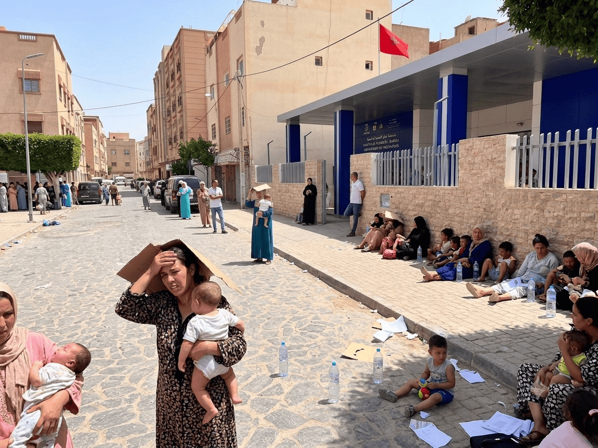 فوضى مستشفى القرب براقة.. أمهات وأطفال تحت لهيب الشمس وانتظار طويل من أجل التلقيح