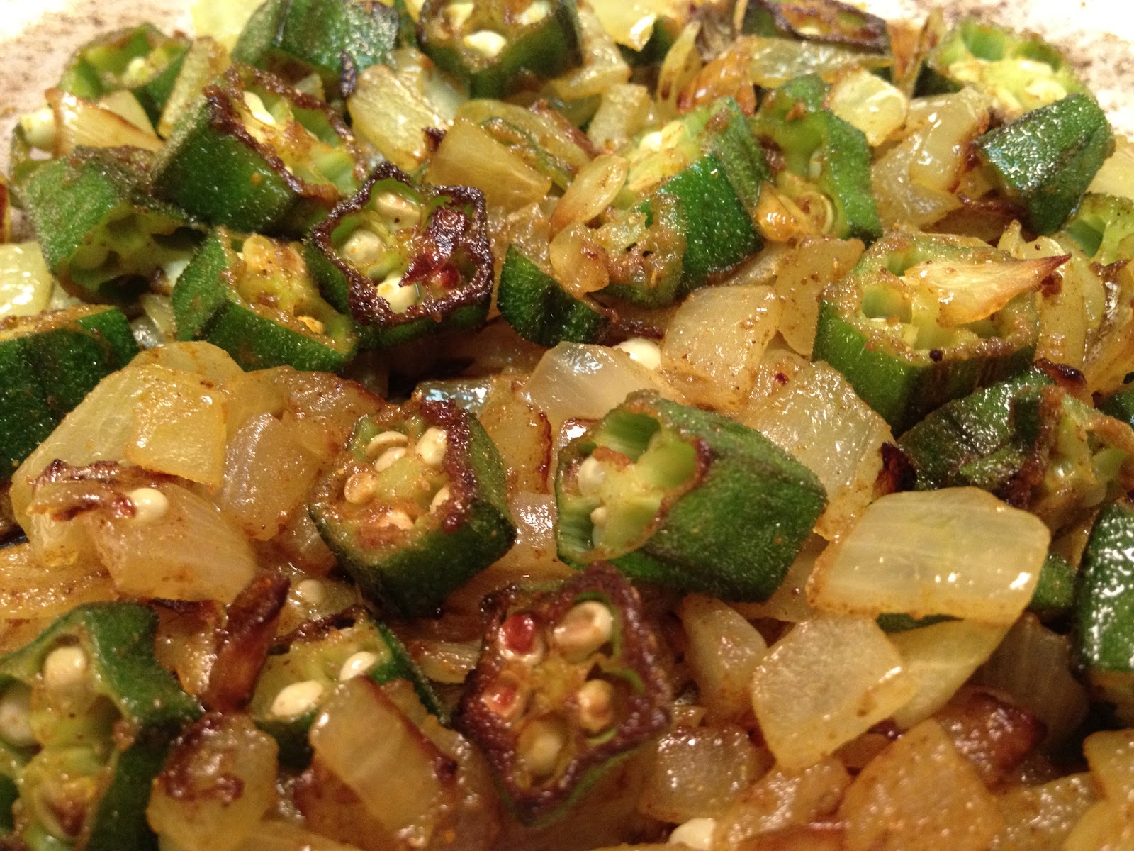 Indian Spiced Okra & Onions Lisa's Project Vegan