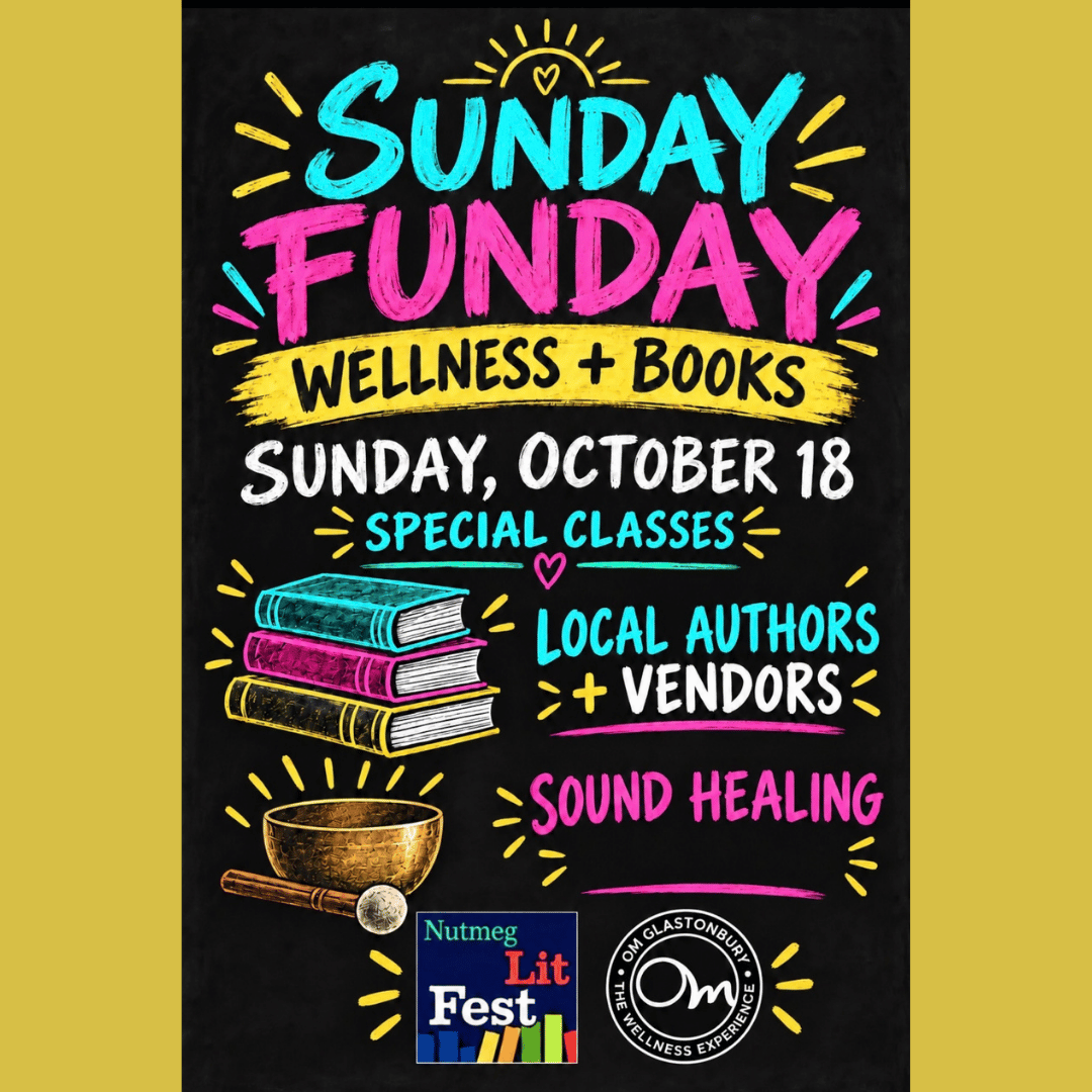 black flyer with neon blue pink and yellow advertsing sunday funday