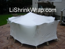 Patio furniture shrink wrap weather protection cover