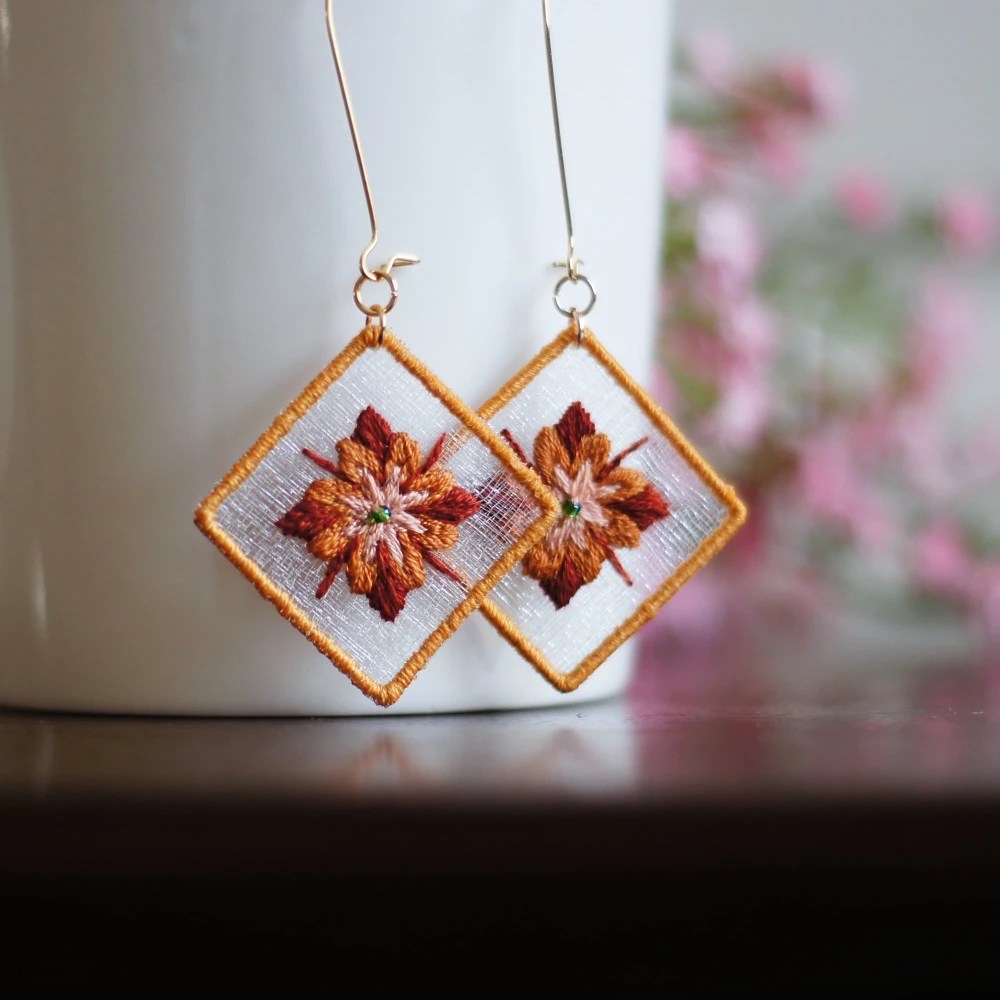 embroidery earrings
