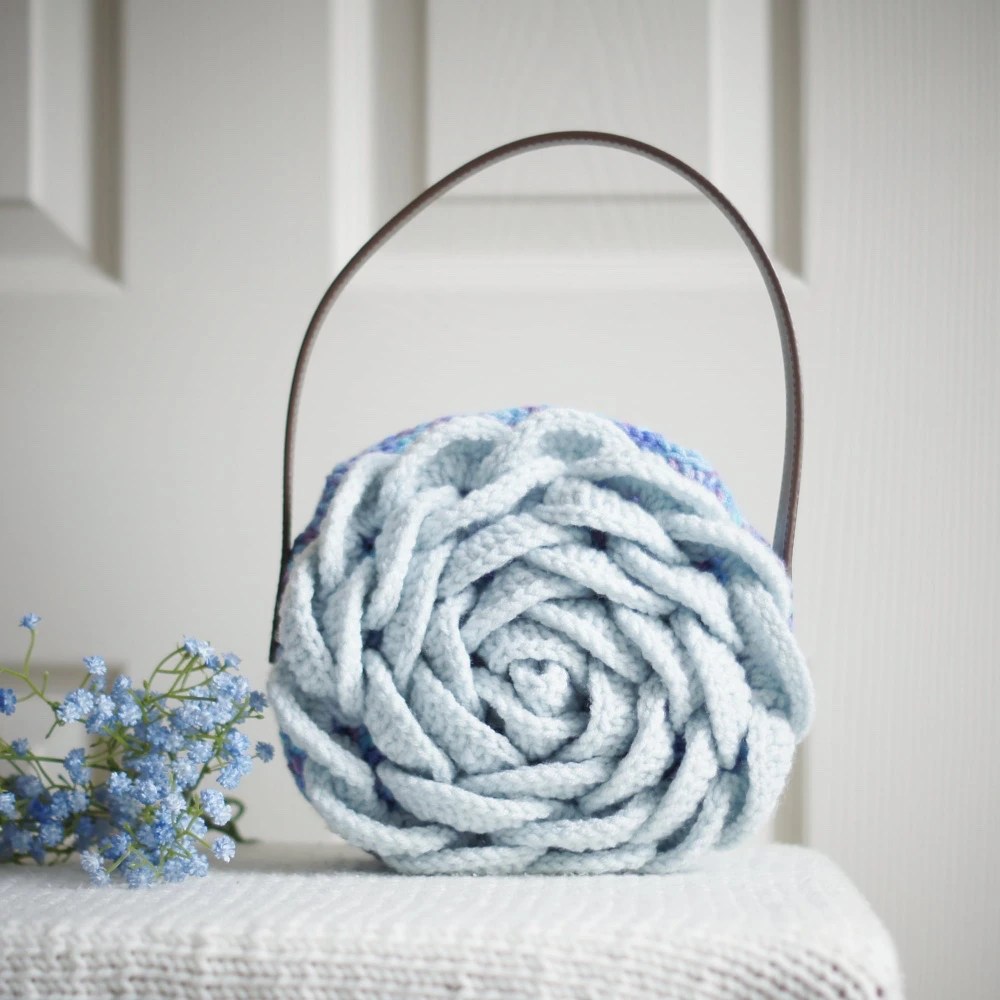 crochet rose bag