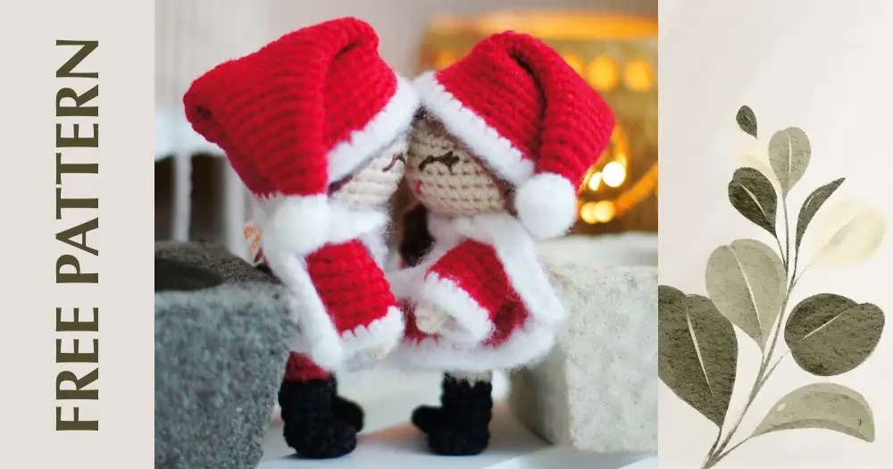 free crochet pattern - small santa couple