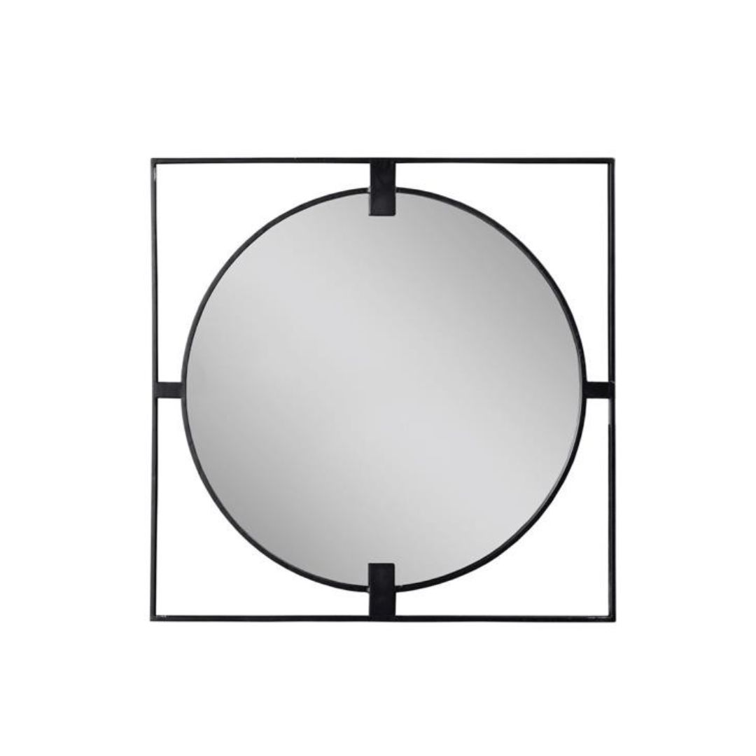 Okrągłe lustro w stylu industrialnym 90x2 cm