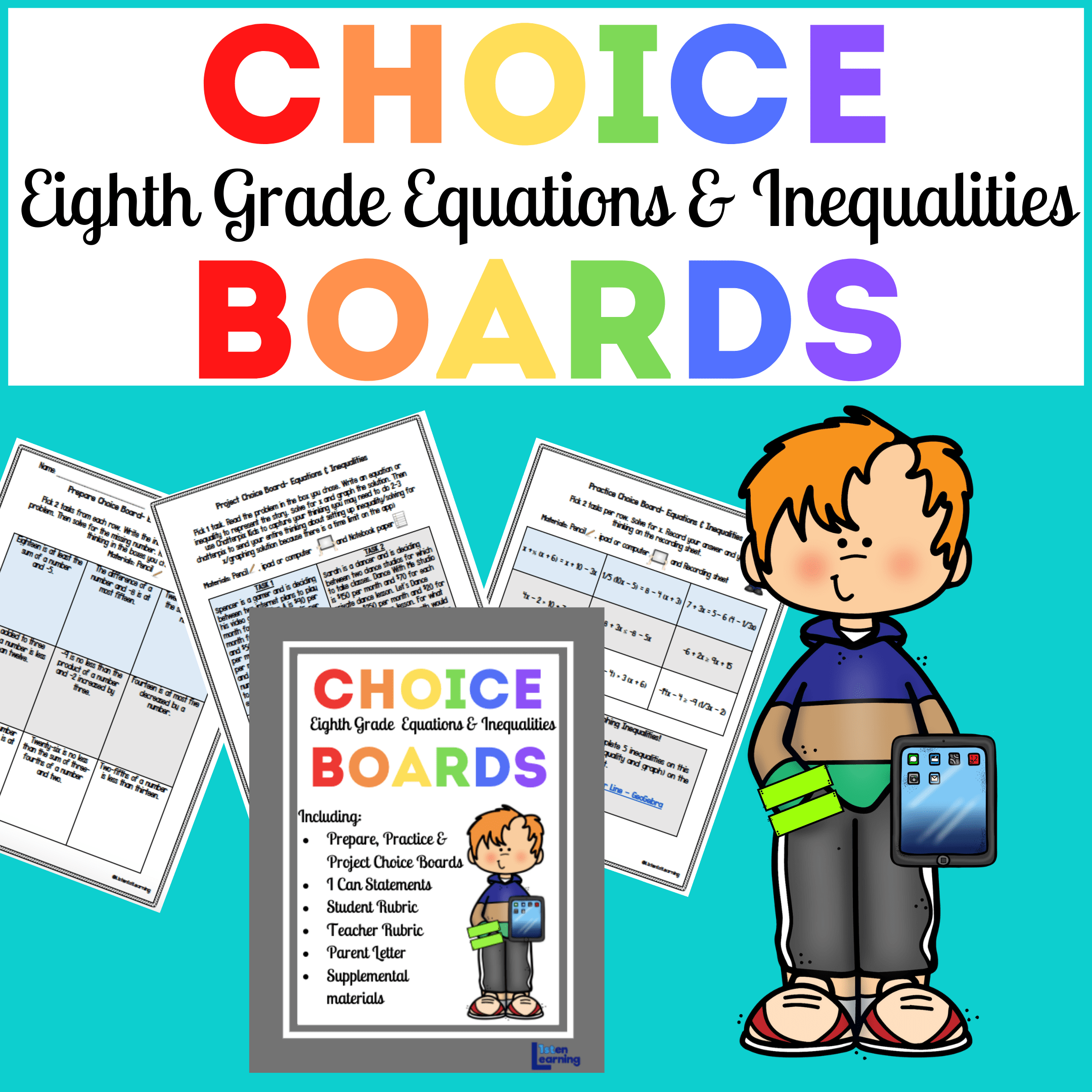 Choice Boards BUNDLE: Equations and Inequalities