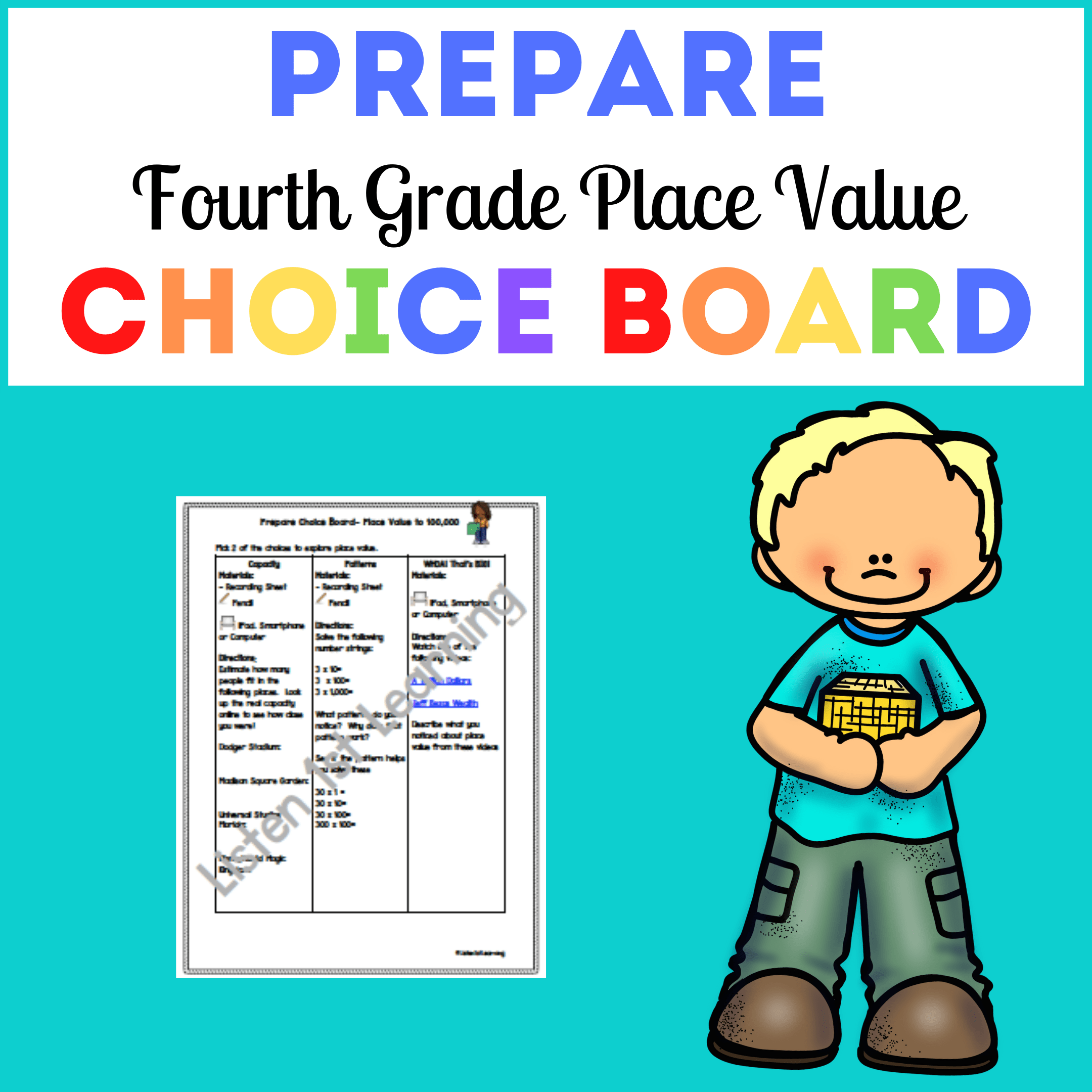 Prepare Choice Board: Place Value