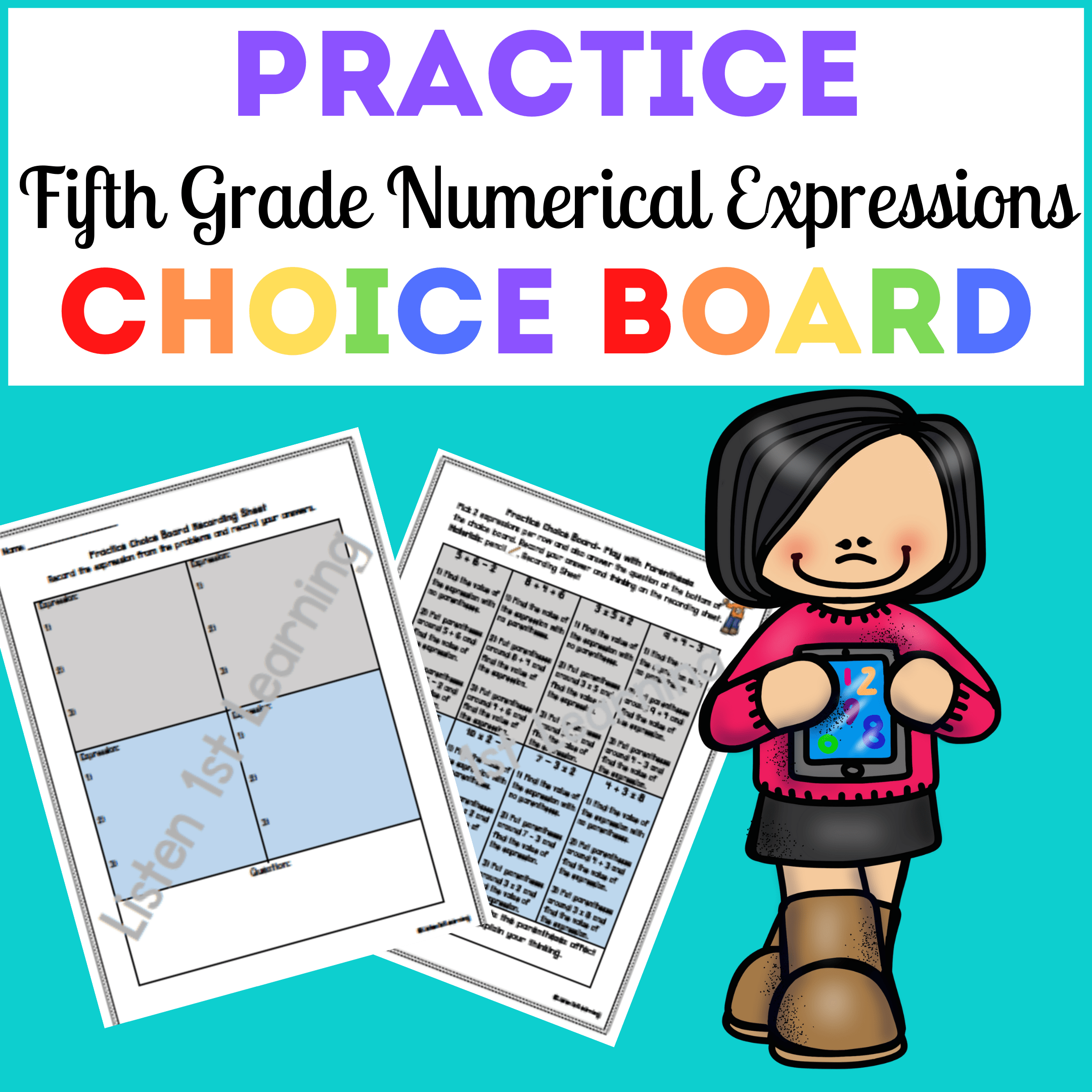 Practice Choice Board: Numerical Expressions