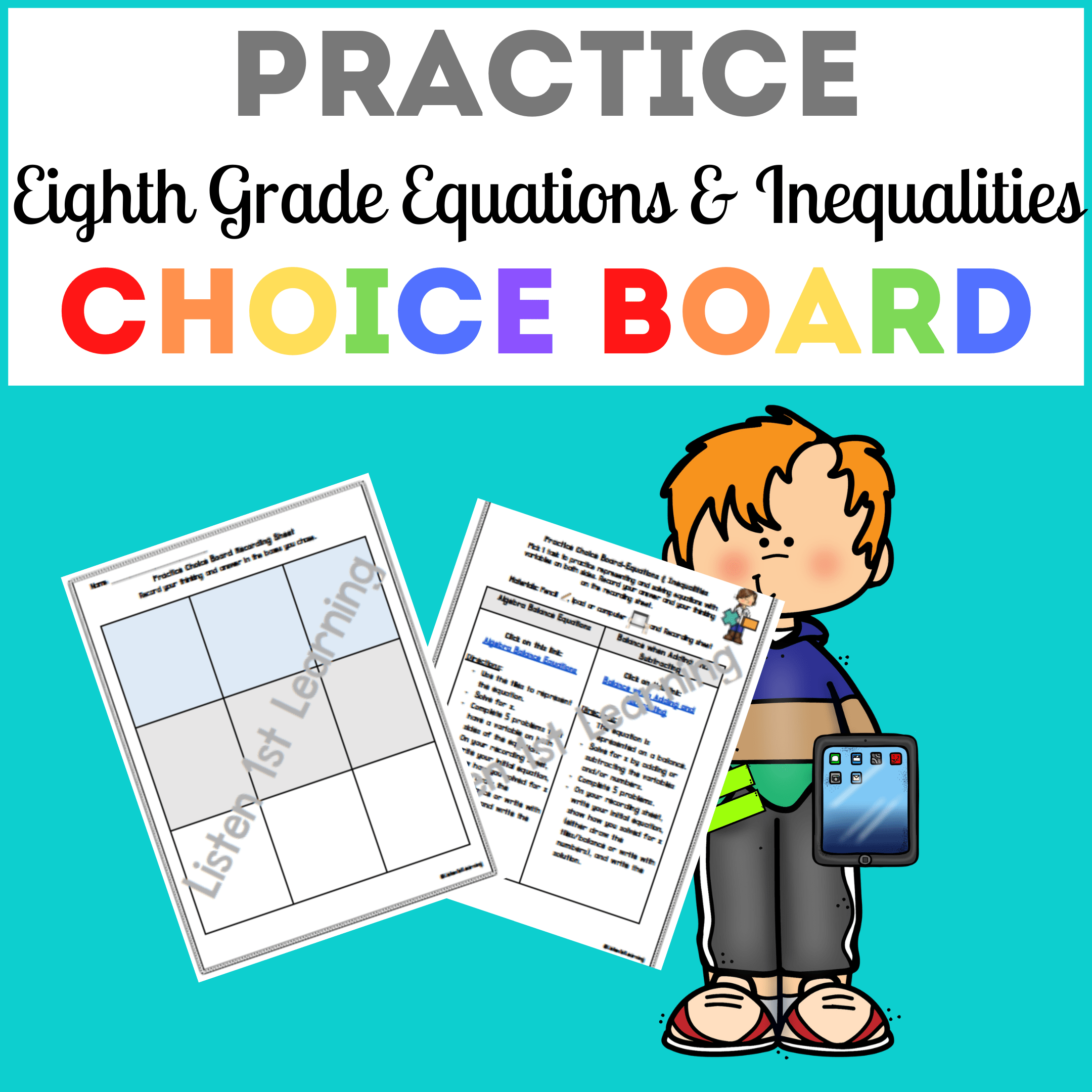 Practice Choice Board: Equations