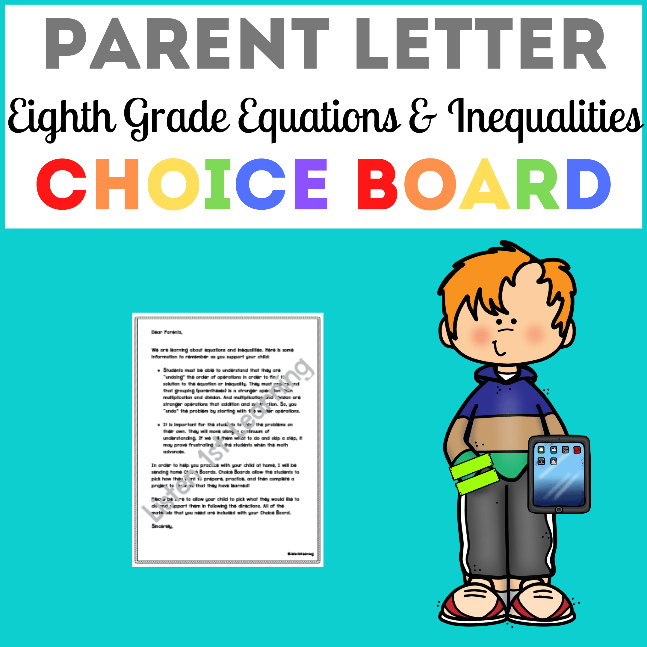 Parent Letter: Equations & Inequalities
